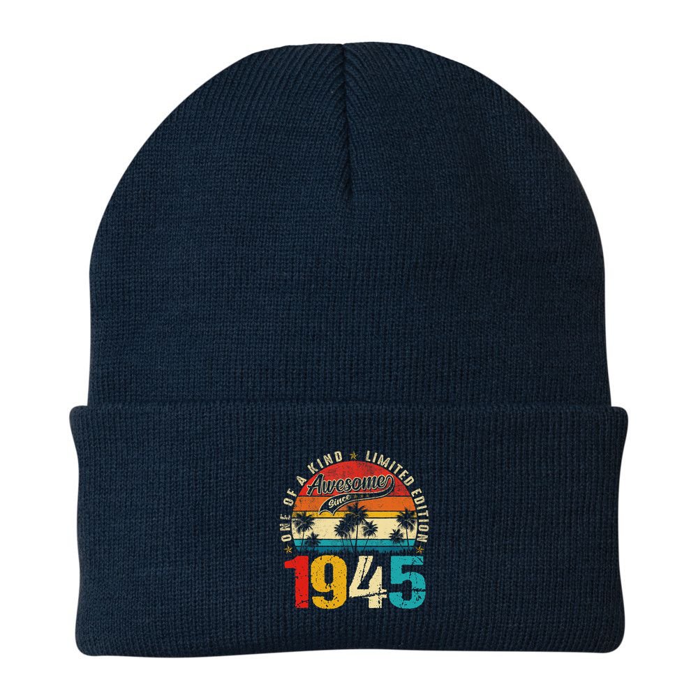 Vintage Awesome Since 1945 80th Birthday 80 Years Old Beanie
