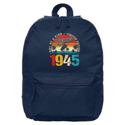 Vintage Awesome Since 1945 80th Birthday 80 Years Old 16 in Basic Backpack