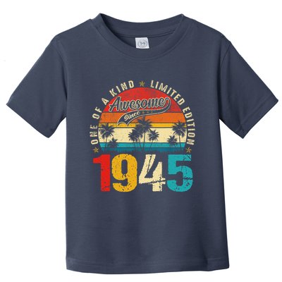 Vintage Awesome Since 1945 80th Birthday 80 Years Old Toddler T-Shirt