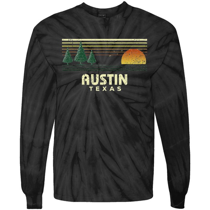 Vintage Austin Sunset Texas Souvenir Tie-Dye Long Sleeve Shirt