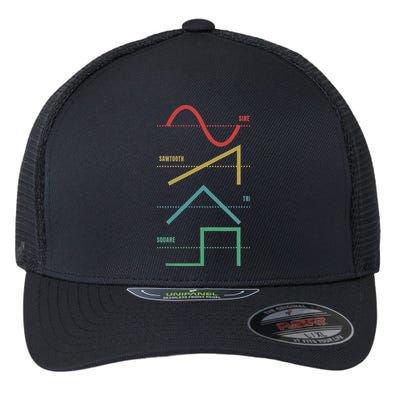 Vintage Analogue Synthesizer Techno Waveform Synth Nerd Flexfit Unipanel Trucker Cap