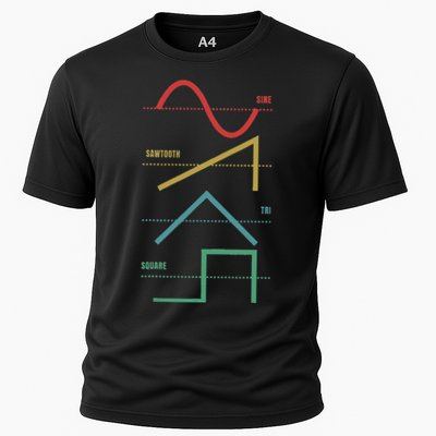 Vintage Analogue Synthesizer Techno Waveform Synth Nerd Cooling Performance Crew T-Shirt