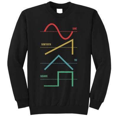 Vintage Analogue Synthesizer Techno Waveform Synth Nerd Sweatshirt