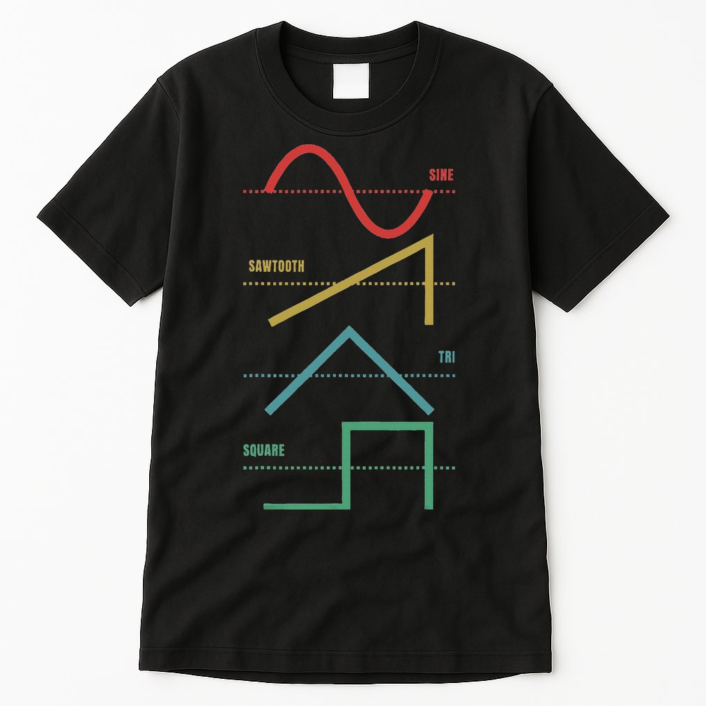 Vintage Analogue Synthesizer Techno Waveform Synth Nerd Tall T-Shirt