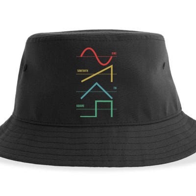 Vintage Analogue Synthesizer Techno Waveform Synth Nerd Sustainable Bucket Hat