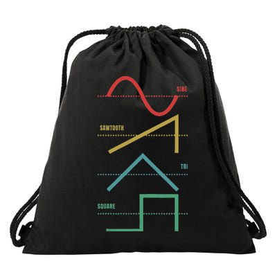 Vintage Analogue Synthesizer Techno Waveform Synth Nerd Drawstring Bag