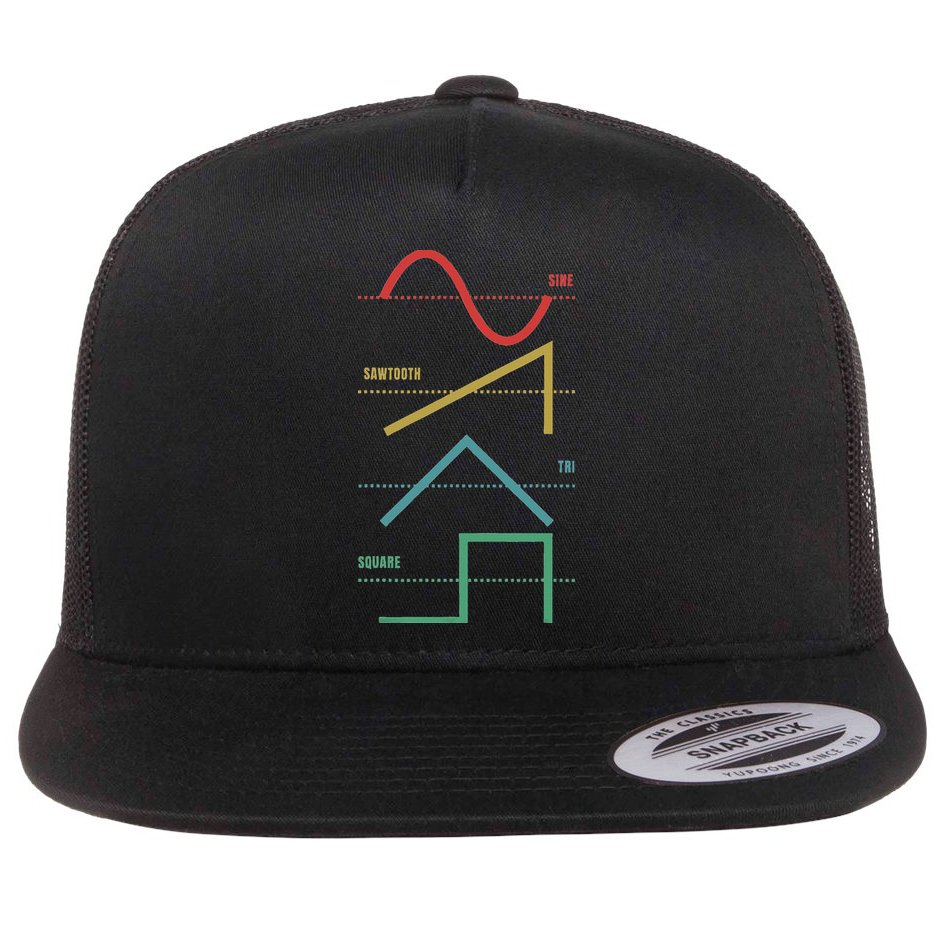 Vintage Analogue Synthesizer Techno Waveform Synth Nerd Flat Bill Trucker Hat