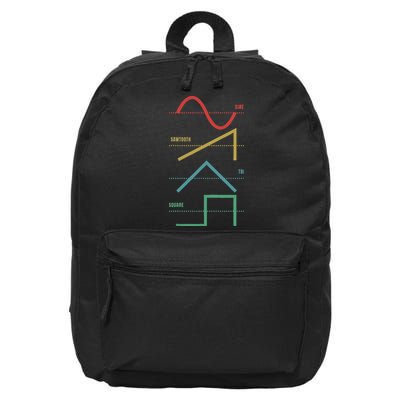 Vintage Analogue Synthesizer Techno Waveform Synth Nerd 16 in Basic Backpack
