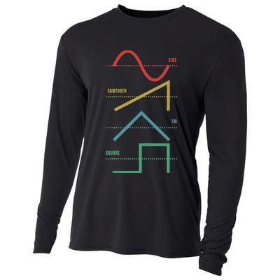 Vintage Analogue Synthesizer Techno Waveform Synth Nerd Cooling Performance Long Sleeve Crew