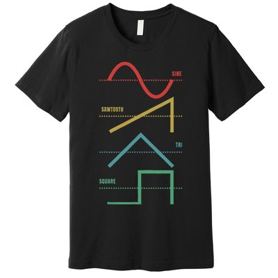 Vintage Analogue Synthesizer Techno Waveform Synth Nerd Premium T-Shirt