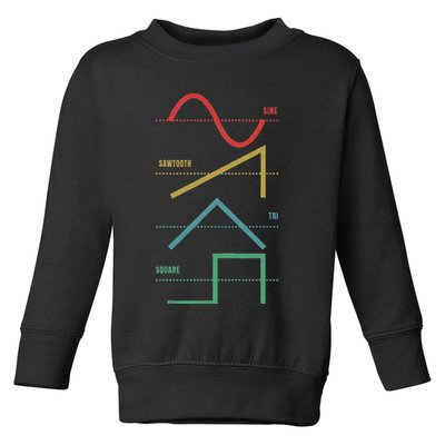 Vintage Analogue Synthesizer Techno Waveform Synth Nerd Toddler Sweatshirt