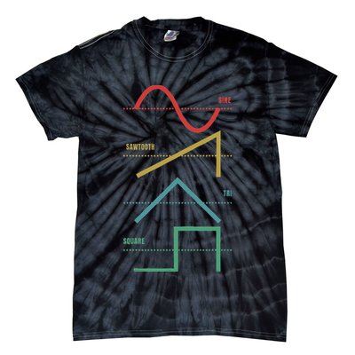 Vintage Analogue Synthesizer Techno Waveform Synth Nerd Tie-Dye T-Shirt