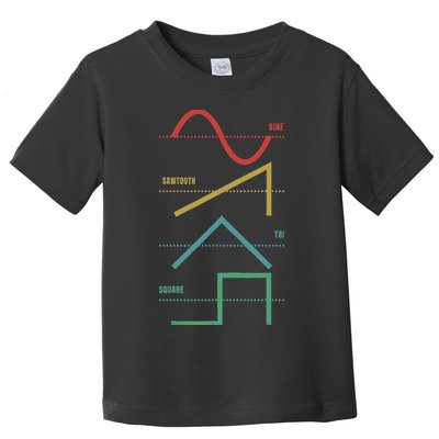Vintage Analogue Synthesizer Techno Waveform Synth Nerd Toddler T-Shirt