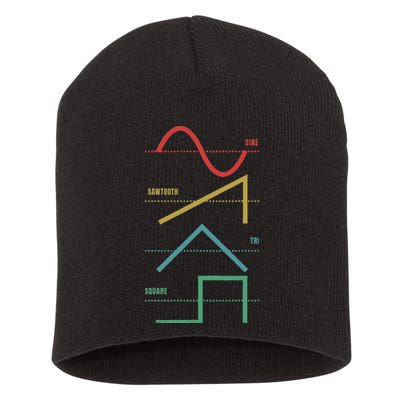 Vintage Analogue Synthesizer Techno Waveform Synth Nerd Short Acrylic Beanie