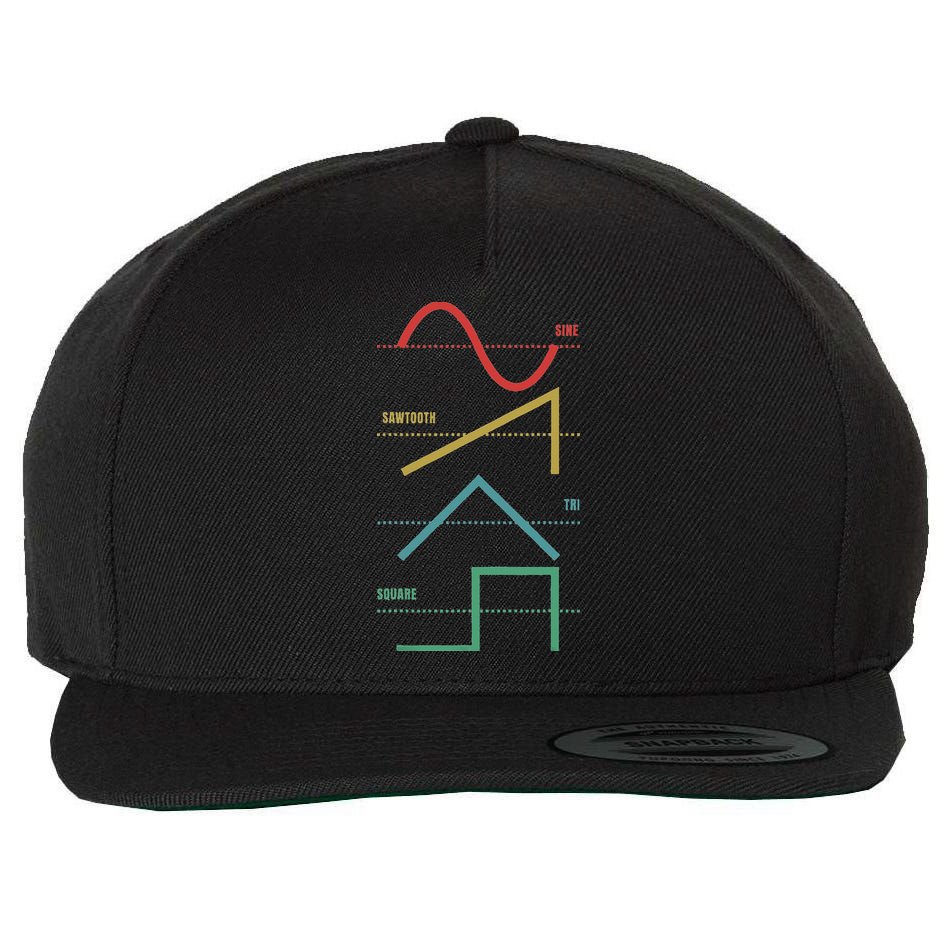 Vintage Analogue Synthesizer Techno Waveform Synth Nerd Wool Snapback Cap