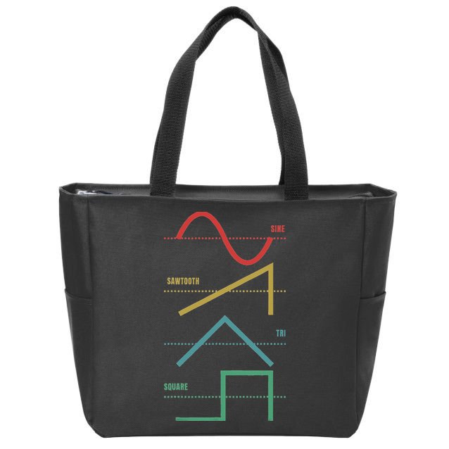 Vintage Analogue Synthesizer Techno Waveform Synth Nerd Zip Tote Bag