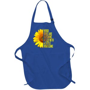 Virgo August September Birthday Sunflower Flower Great Gift Full-Length Apron With Pockets