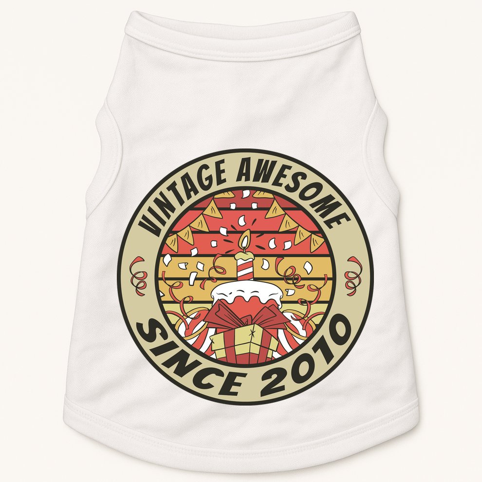 Vintage Awesome Since 2010 Birthday Gift Doggie Tank