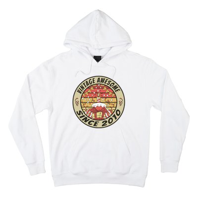 Vintage Awesome Since 2010 Birthday Gift Hoodie