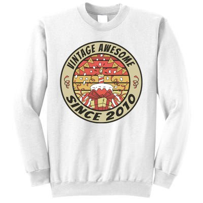 Vintage Awesome Since 2010 Birthday Gift Sweatshirt