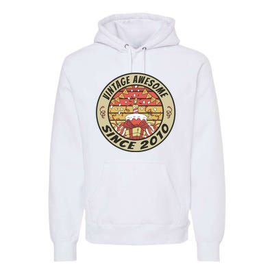 Vintage Awesome Since 2010 Birthday Gift Premium Hoodie