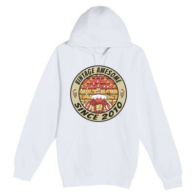 Vintage Awesome Since 2010 Birthday Gift Premium Pullover Hoodie