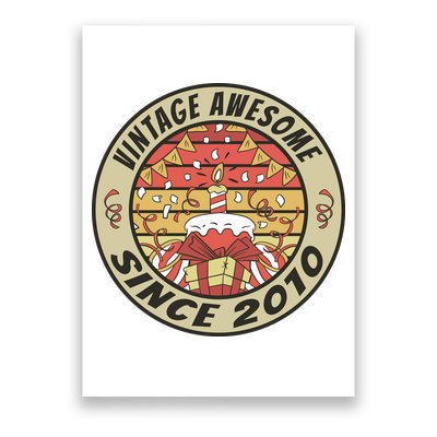 Vintage Awesome Since 2010 Birthday Gift Poster