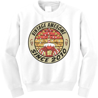 Vintage Awesome Since 2010 Birthday Gift Kids Sweatshirt