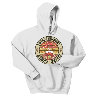 Vintage Awesome Since 2010 Birthday Gift Kids Hoodie