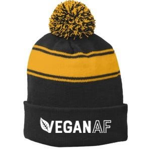 Vegan AF Shirts For Men Women Funny Vegetarian Gift Veganism Stripe Pom Pom Beanie