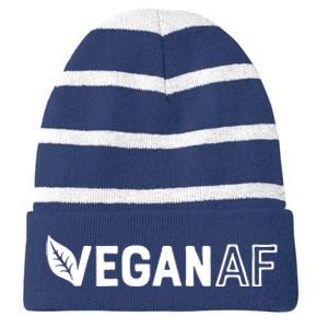 Vegan AF Shirts For Men Women Funny Vegetarian Gift Veganism Striped Beanie with Solid Band