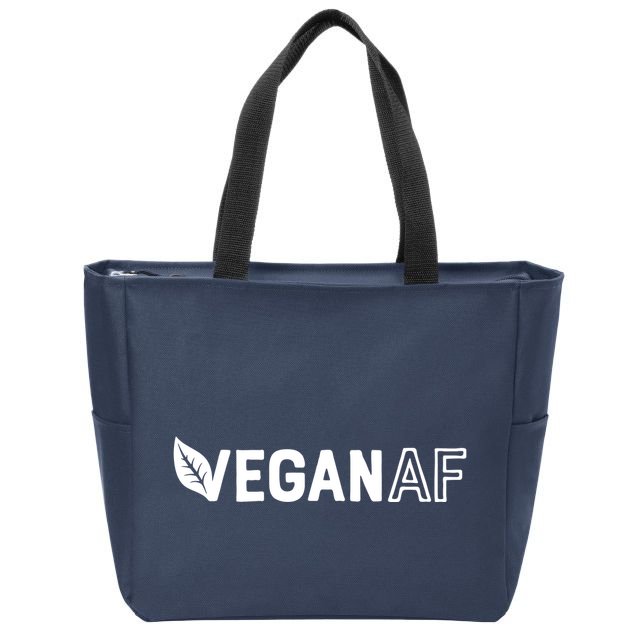 Vegan AF Shirts For Men Women Funny Vegetarian Gift Veganism Zip Tote Bag