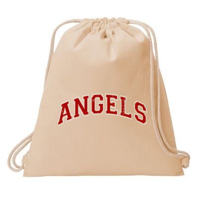 Vintage Angels Sports Name Athletic Text Arch Gift Drawstring Bag