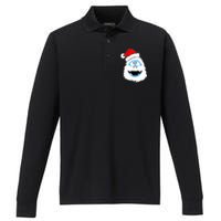 Vintage Abominable Snowman Bigfoot Yeti Christmas Performance Long Sleeve Polo