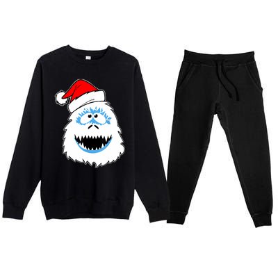 Vintage Abominable Snowman Bigfoot Yeti Christmas Premium Crewneck Sweatsuit Set