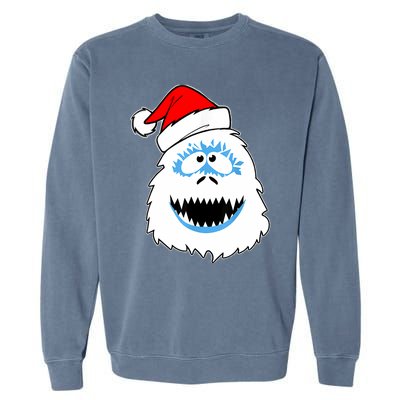 Vintage Abominable Snowman Bigfoot Yeti Christmas Garment-Dyed Sweatshirt