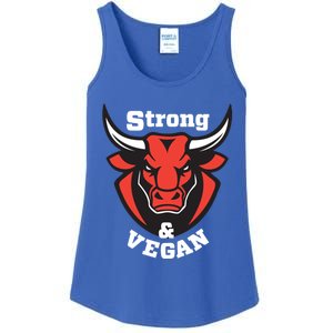 Vegan And Strong Plant Based Workout Graphic Gift Ladies Essential Tank