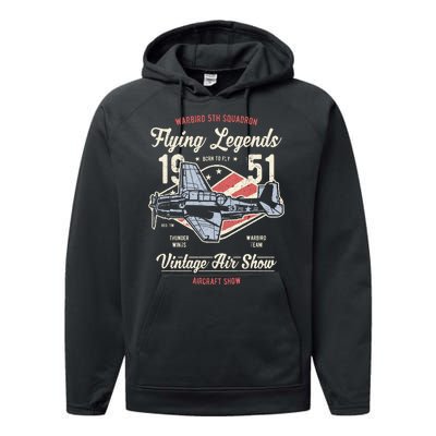 Vintage Air Show Aircraft Show Performance Fleece Hoodie