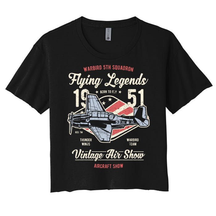 Vintage Air Show Aircraft Show Women's Crop Top Tee