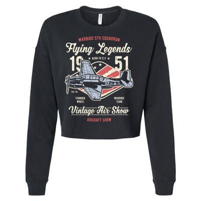 Vintage Air Show Aircraft Show Cropped Pullover Crew