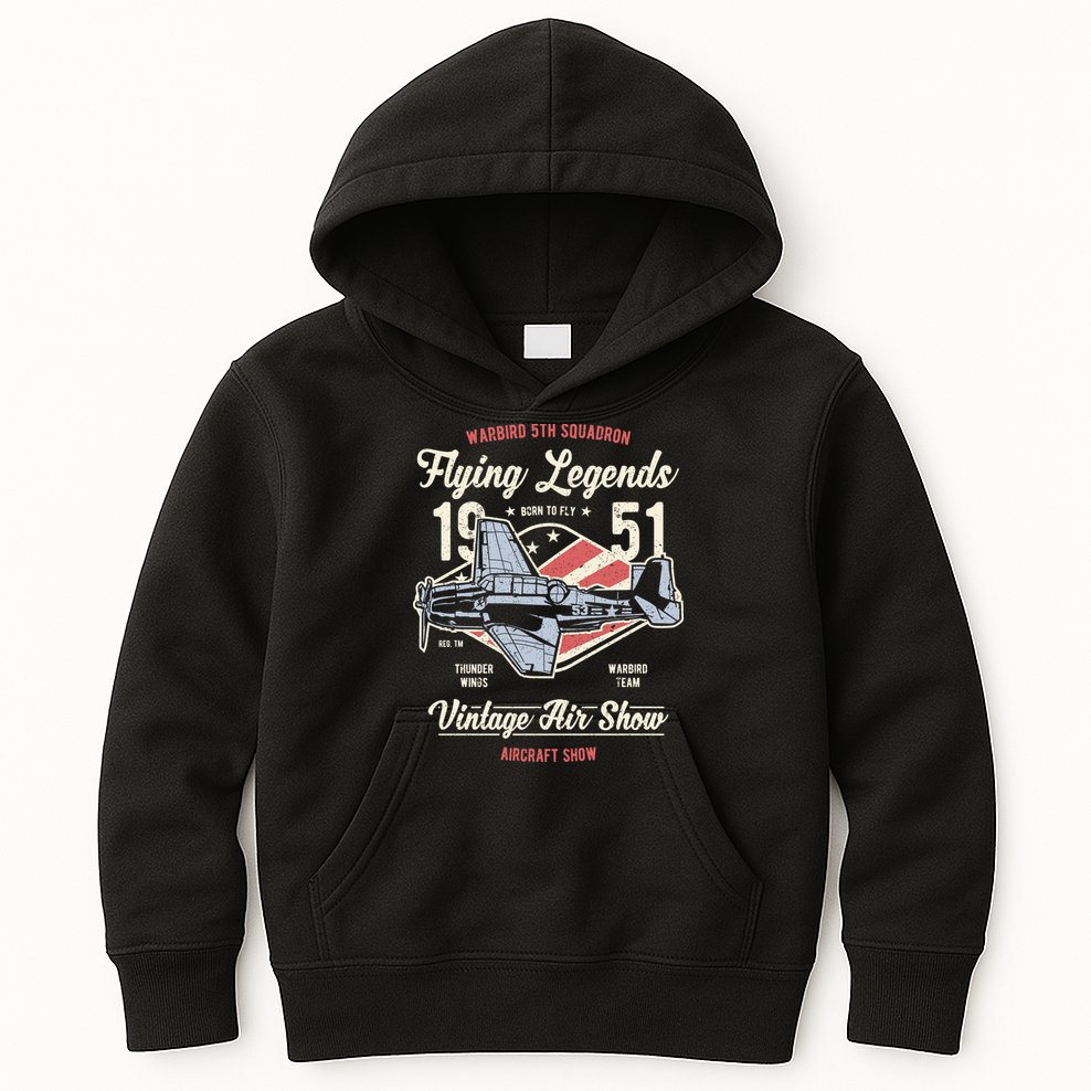 Vintage Air Show Aircraft Show Kids Hoodie
