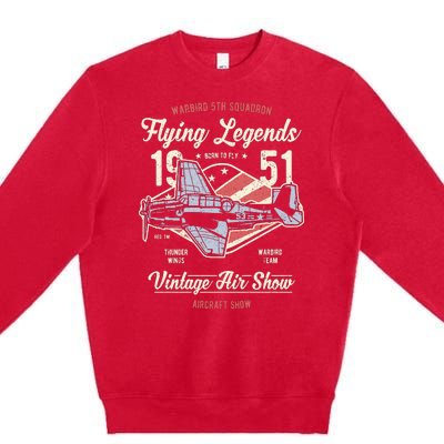 Vintage Air Show Aircraft Show Premium Crewneck Sweatshirt