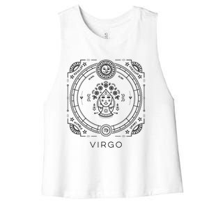 Virgo Astrology Sign Funny Gift Astrological Zodiac Sun Sign Gift Women's Racerback Cropped Tank