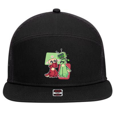 Vee And Shelly From Dandy's World for Boys and Girls 2025  7 Panel Mesh Trucker Snapback Hat