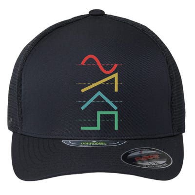 Vintage Analog Synthesizer Techno Waveform Synth Nerd Flexfit Unipanel Trucker Cap