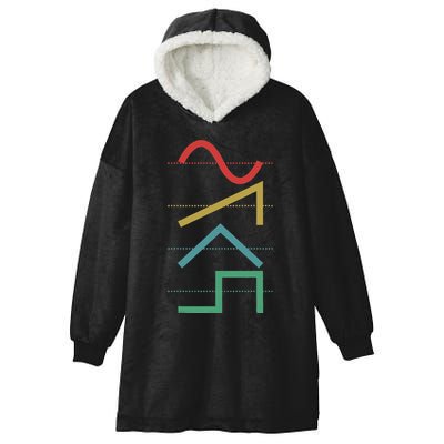Vintage Analog Synthesizer Techno Waveform Synth Nerd Hooded Wearable Blanket