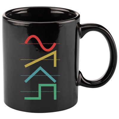 Vintage Analog Synthesizer Techno Waveform Synth Nerd 11oz C Handle Ceramic Mug