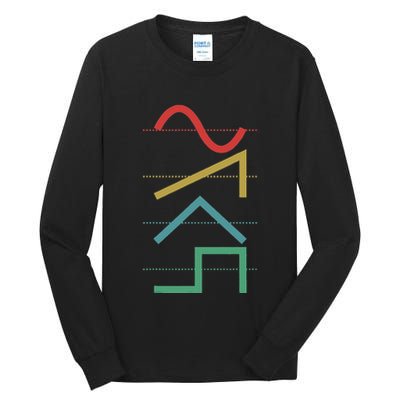 Vintage Analog Synthesizer Techno Waveform Synth Nerd Tall Long Sleeve T-Shirt