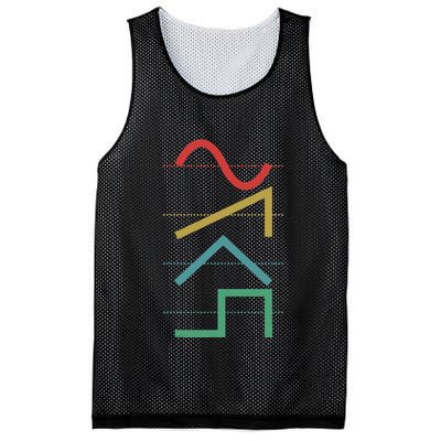 Vintage Analog Synthesizer Techno Waveform Synth Nerd Mesh Reversible Basketball Jersey Tank