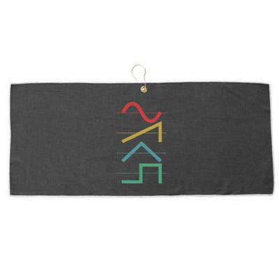 Vintage Analog Synthesizer Techno Waveform Synth Nerd Large Microfiber Waffle Golf Towel